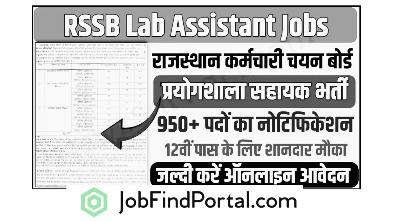 Rajasthan Lab Assistant Recruitment
