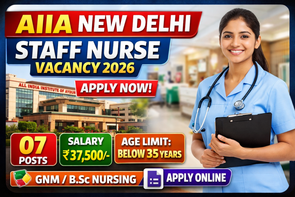 AIIA New Delhi Staff Nurse Vacancy