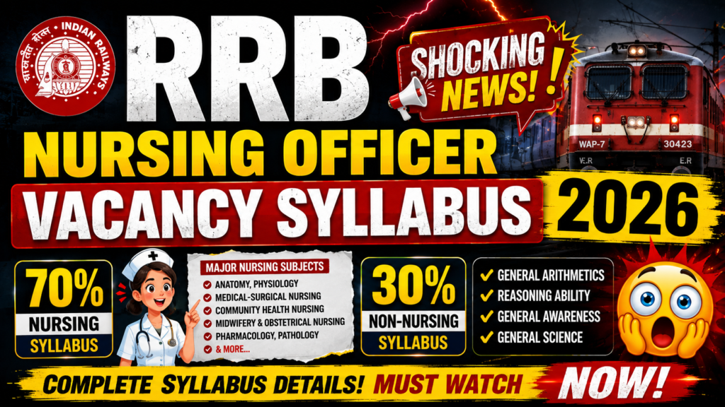 RRB Nursing Officer Vacancy Syllabus 2026