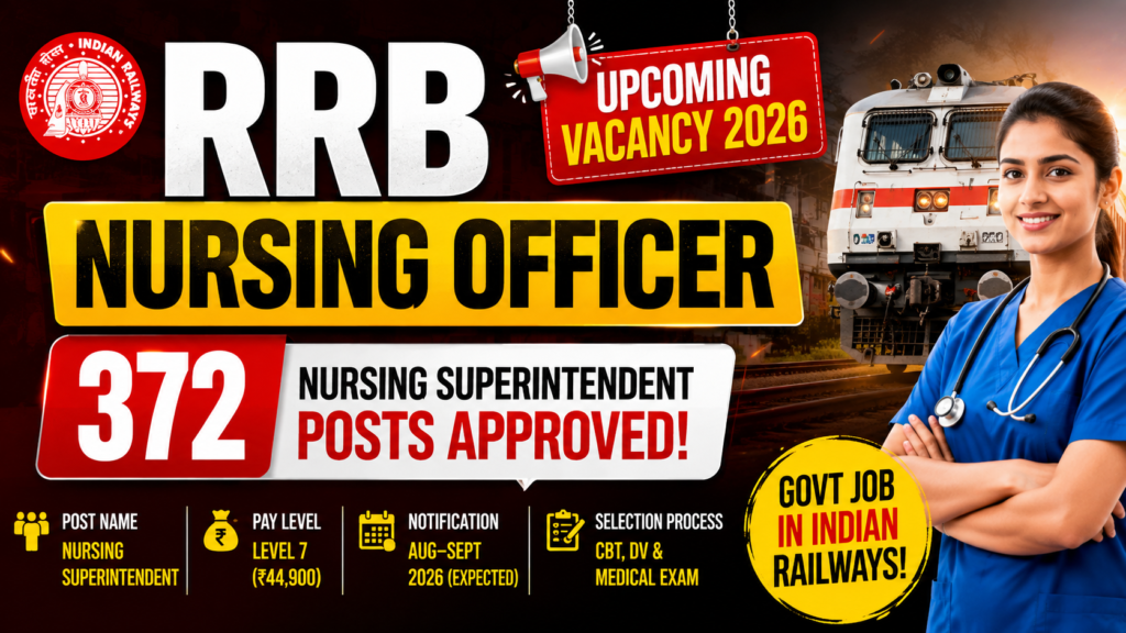 RRB Nursing Officer Upcoming Vacancy 2026
